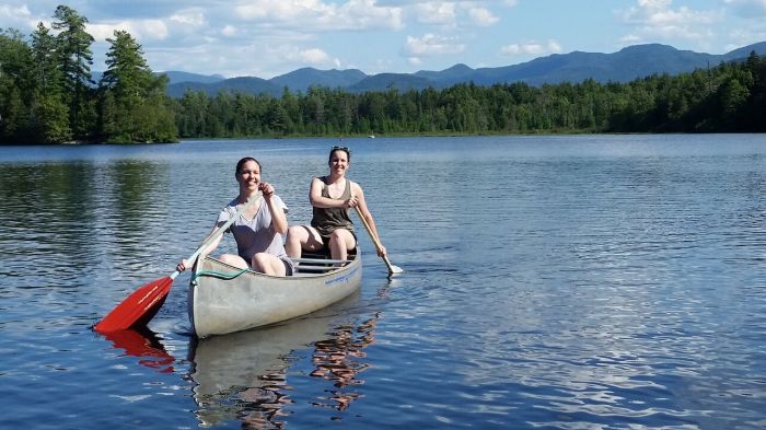 canoeing in the Adirondack mountains